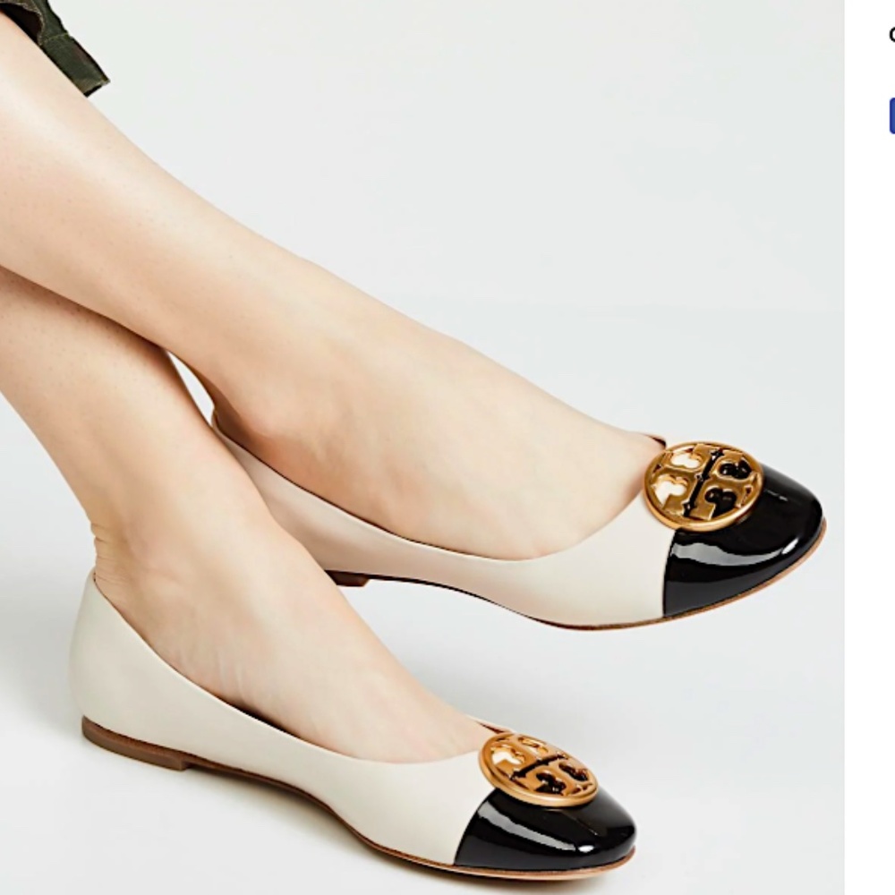 Tory Burch Women's Chelsea Cap Toe Leather Ballet Flats